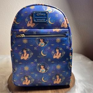 Loungefly Disney Aladdin and Jasmine Mini Backpack NWT